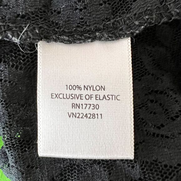 Pure Energy Womens Blouse Top Shirt Sheer Lace Ruffled Pullover Black Size 4 - Picture 8 of 9